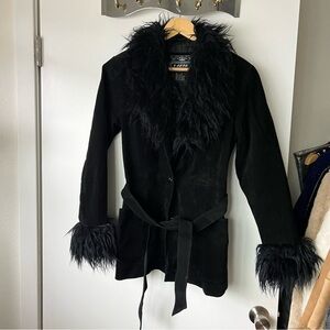 VINTAGE PENNYLANE BLACK SUEDE COAT